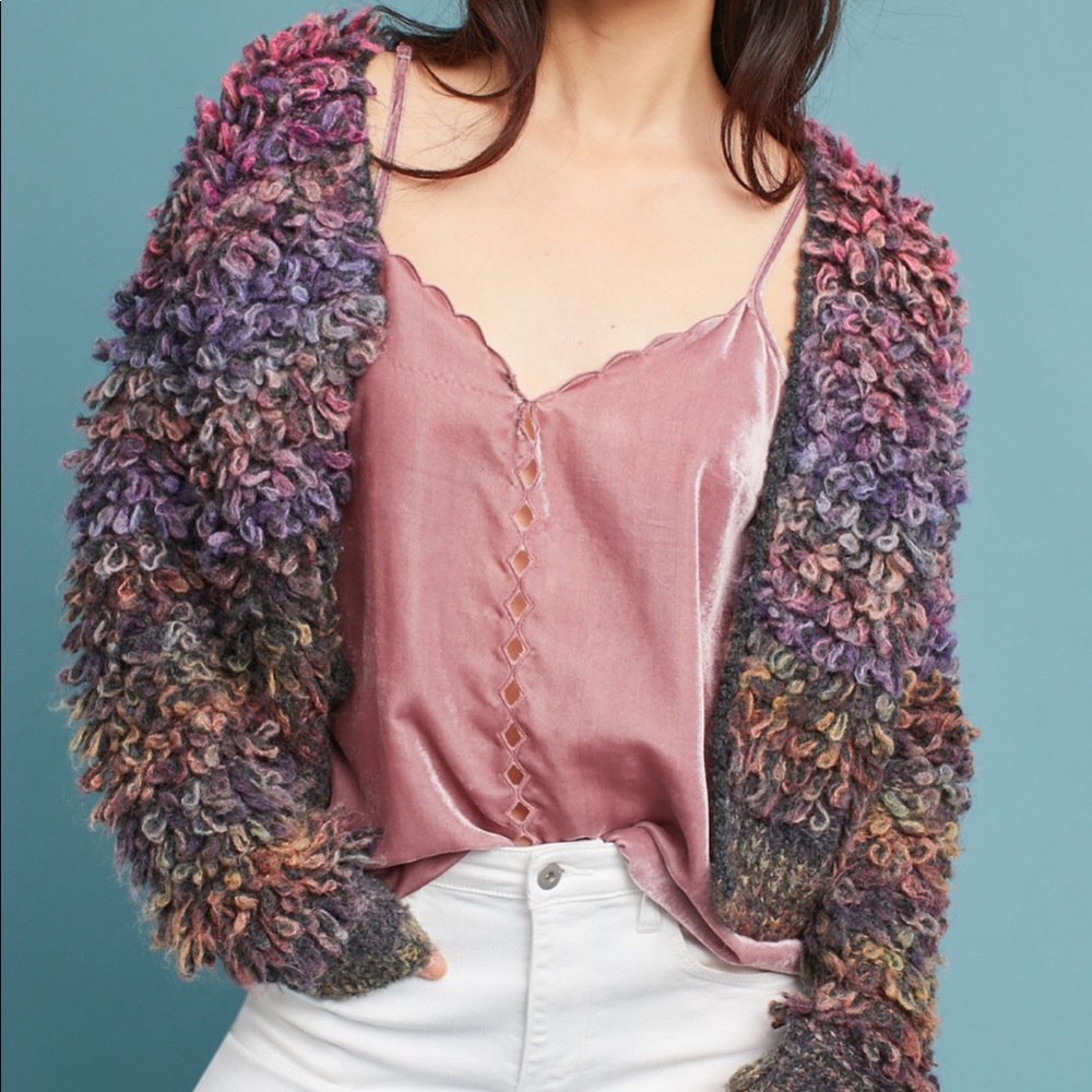 {A n t h r o} Pink Velvet Top